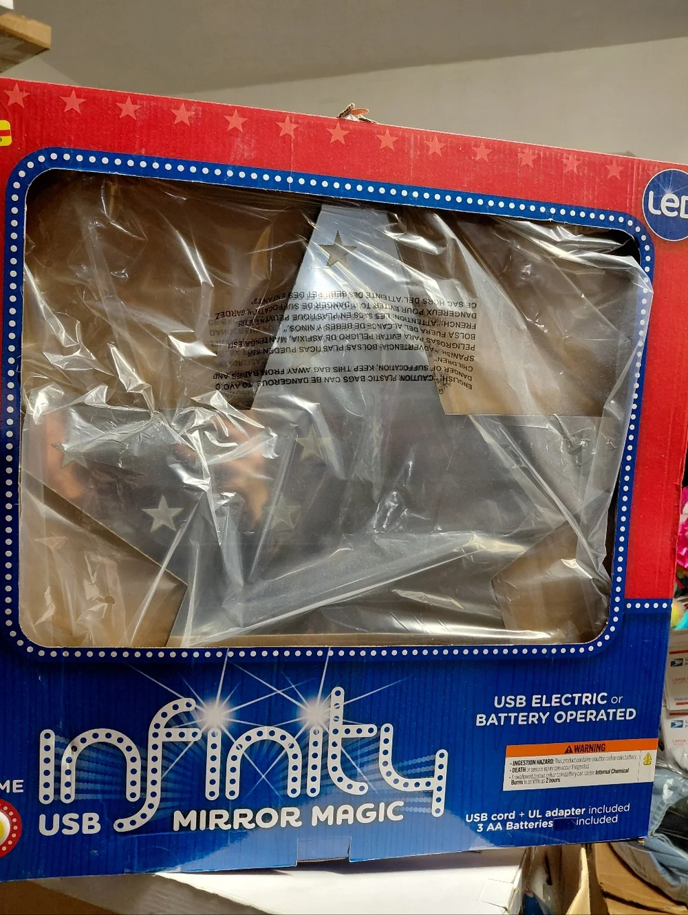 NFINITY USB Mirror Magic Star Red, Blue, White Fourth of July Independence Wall